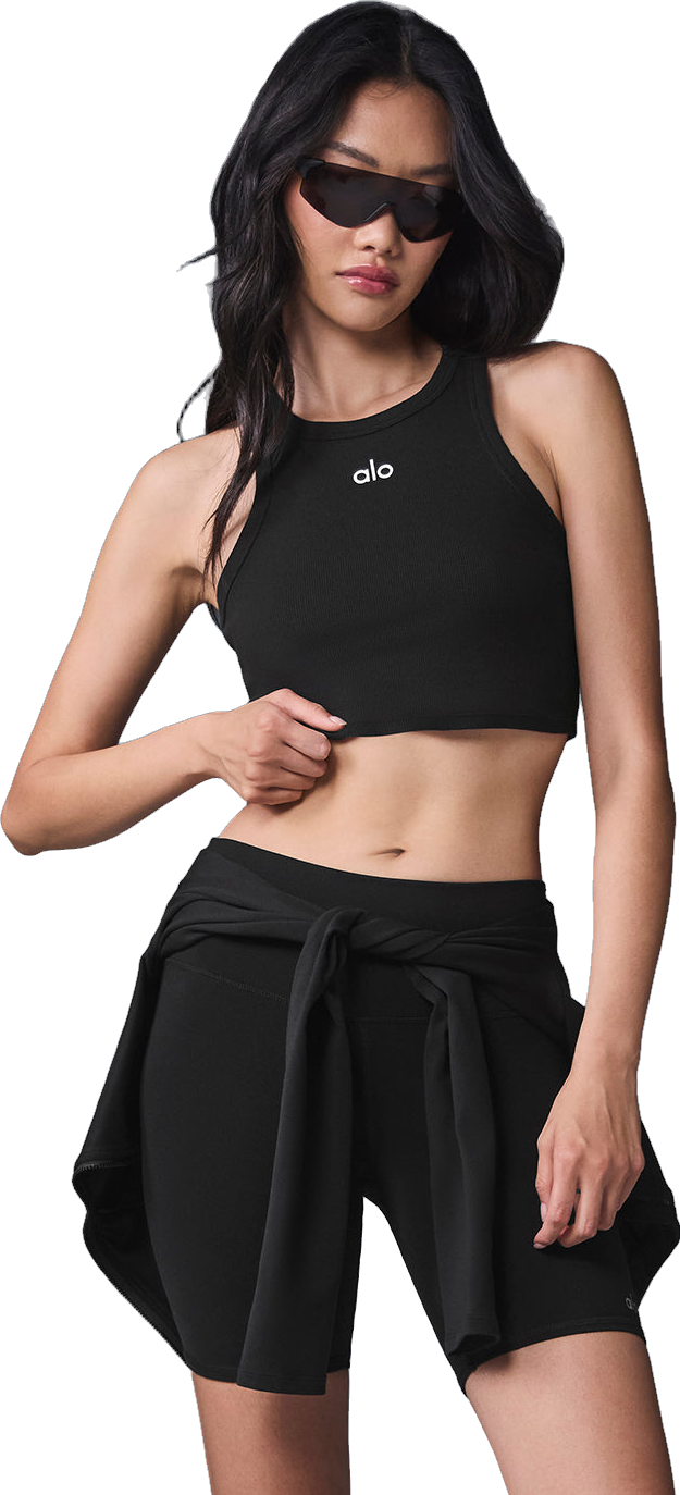 Alo Yoga Aspire Tank Top In Size - Black/White | Editorialist