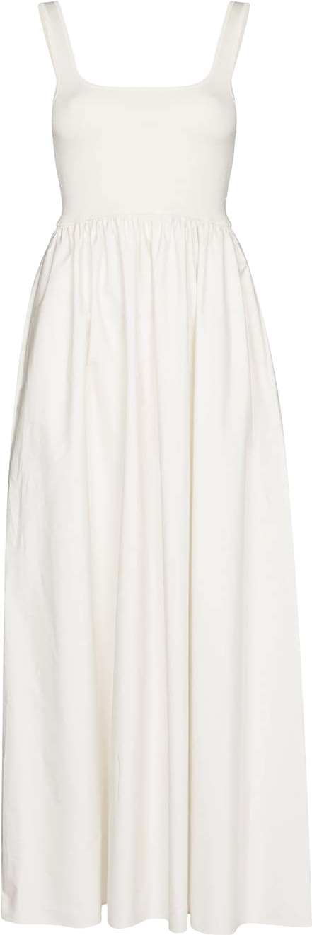 ivory dress summer Blue and Ivory Print Midi Summer Dress with Buttons Ivory Blue Stripe Floral / XSmall main image 0