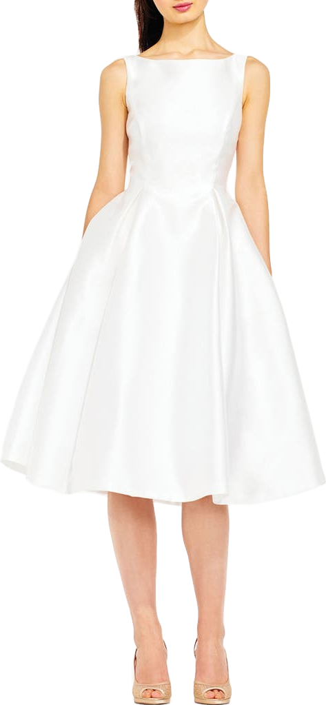 Adrianna Papell Sleeveless Mikado Fit & Flare Midi Dress - Neptune |  Editorialist