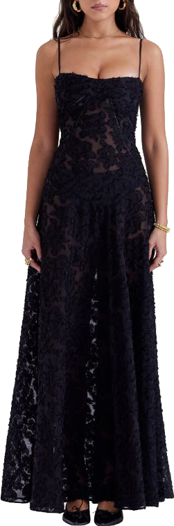 House Of Cb Seren Lace-Up Maxi Dress - Pistachio Floral | Editorialist