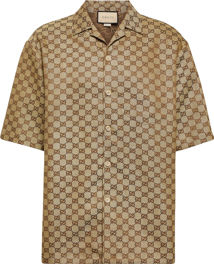GUCCI ポロシャツ シルク M ベージュ GUCCI - 美品○GUCCI グッチ 682015 GGマキシコットンシルクポロシャツ