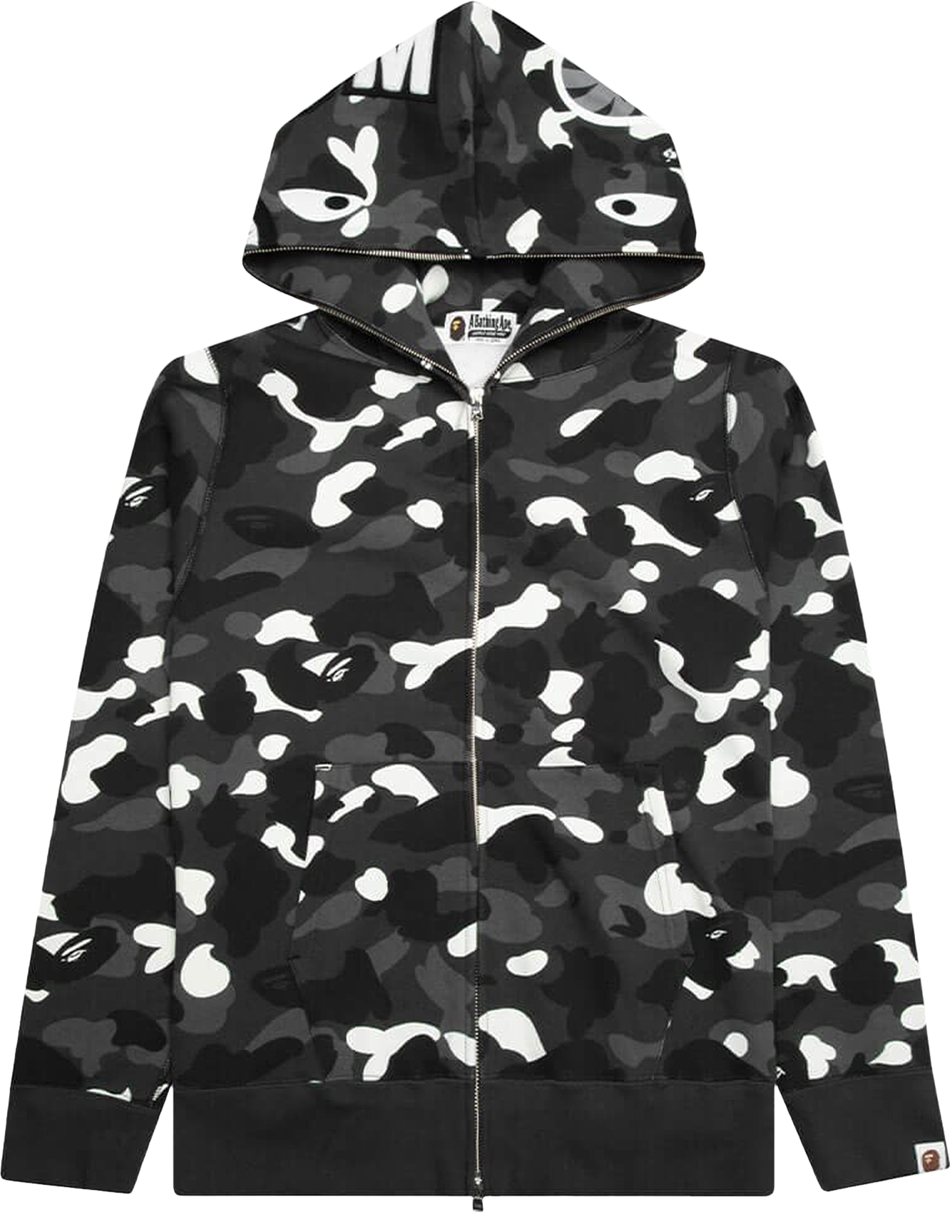 A Bathing Ape City Camo Shark Full Zip Hoodie - Black | Editorialist A Bathing Ape City Camo Shark Full Zip Hoodie - Black | Editorialist