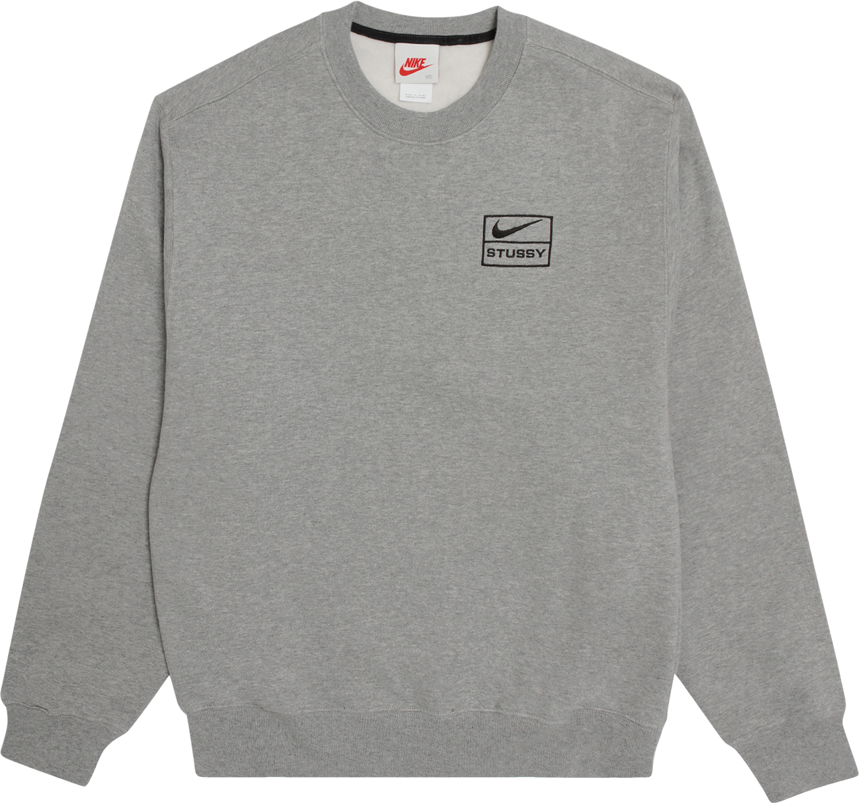 Nike X Stussy Nrg Br Crew Fleece In Grey | Editorialist