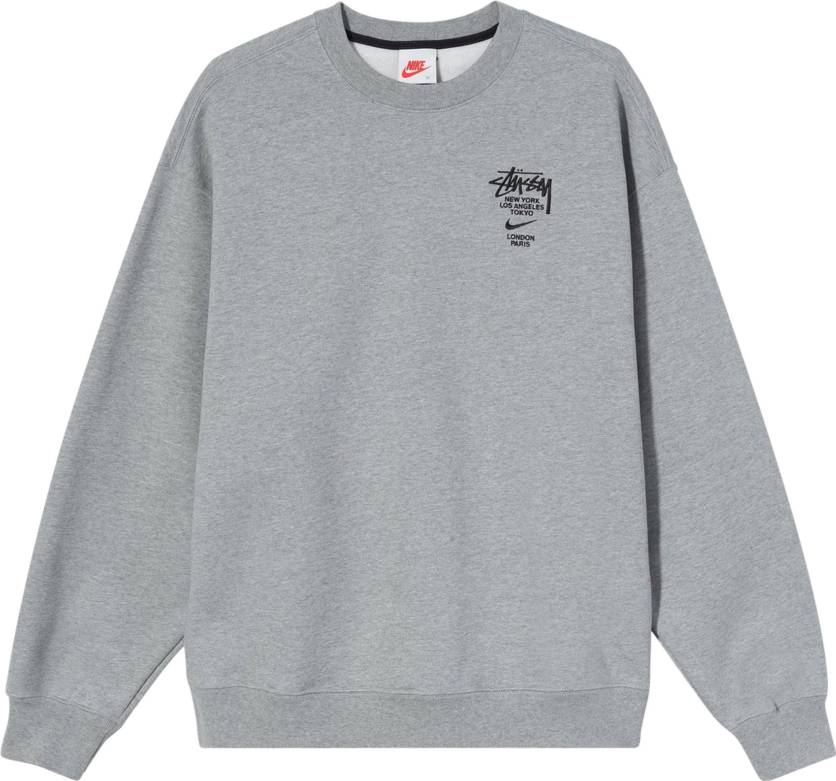 Nike X Stussy Nrg Zr Crew Fleece - Grey | Editorialist