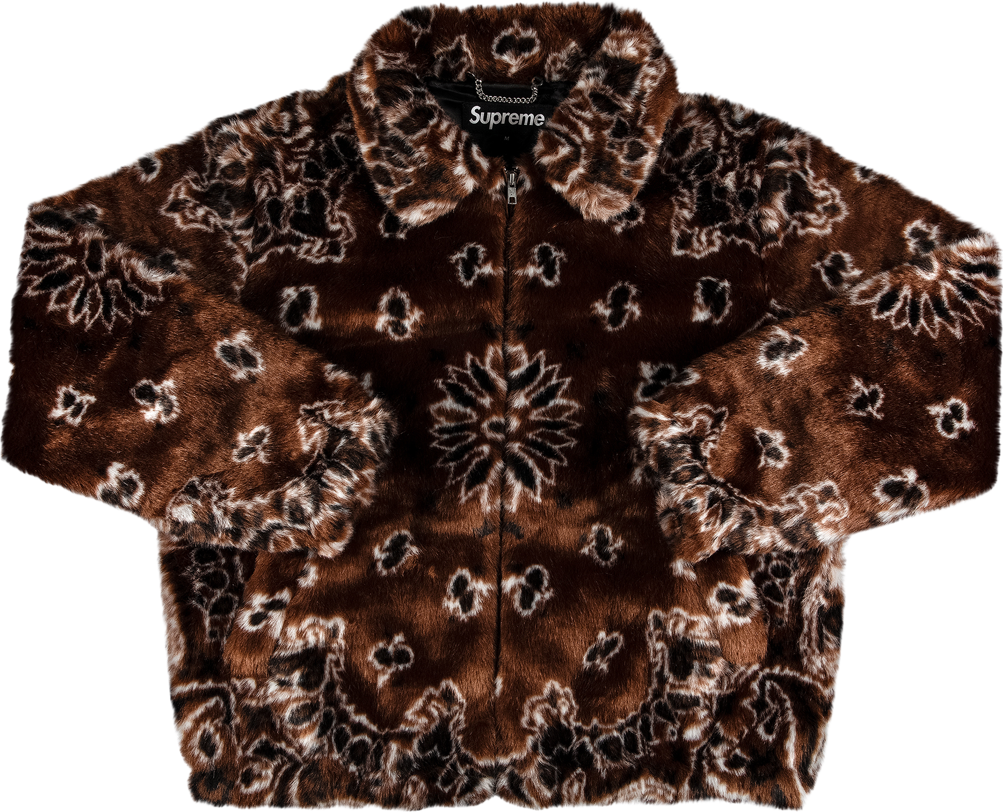 Supreme Bandana Faux Fur Bomber Jacket - Brown | Editorialist