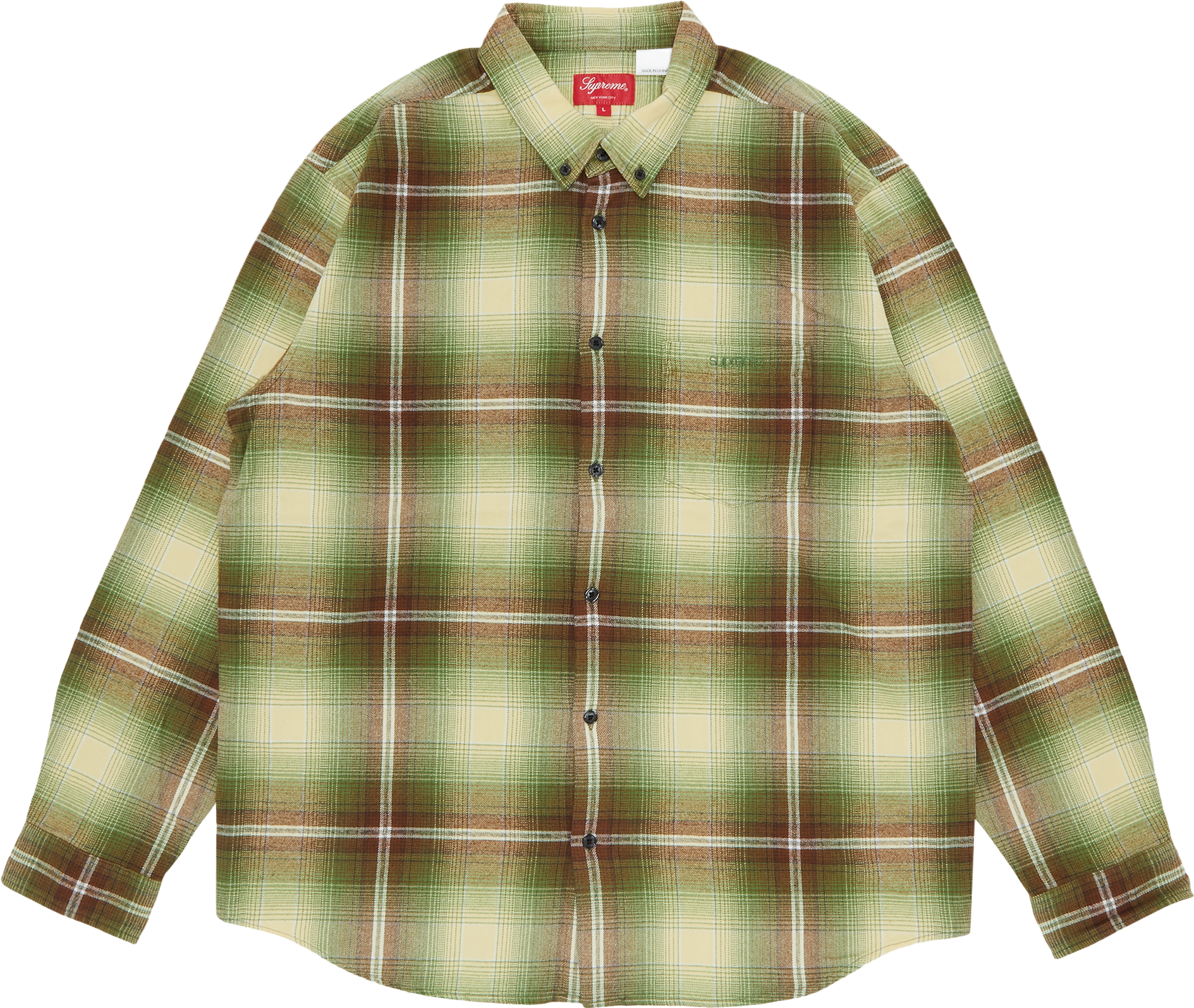 トップス 18AW Supreme Shadow Plaid Flannel Shirt Supreme Shadow Plaid Flannel Shirt - Green | Editorialist