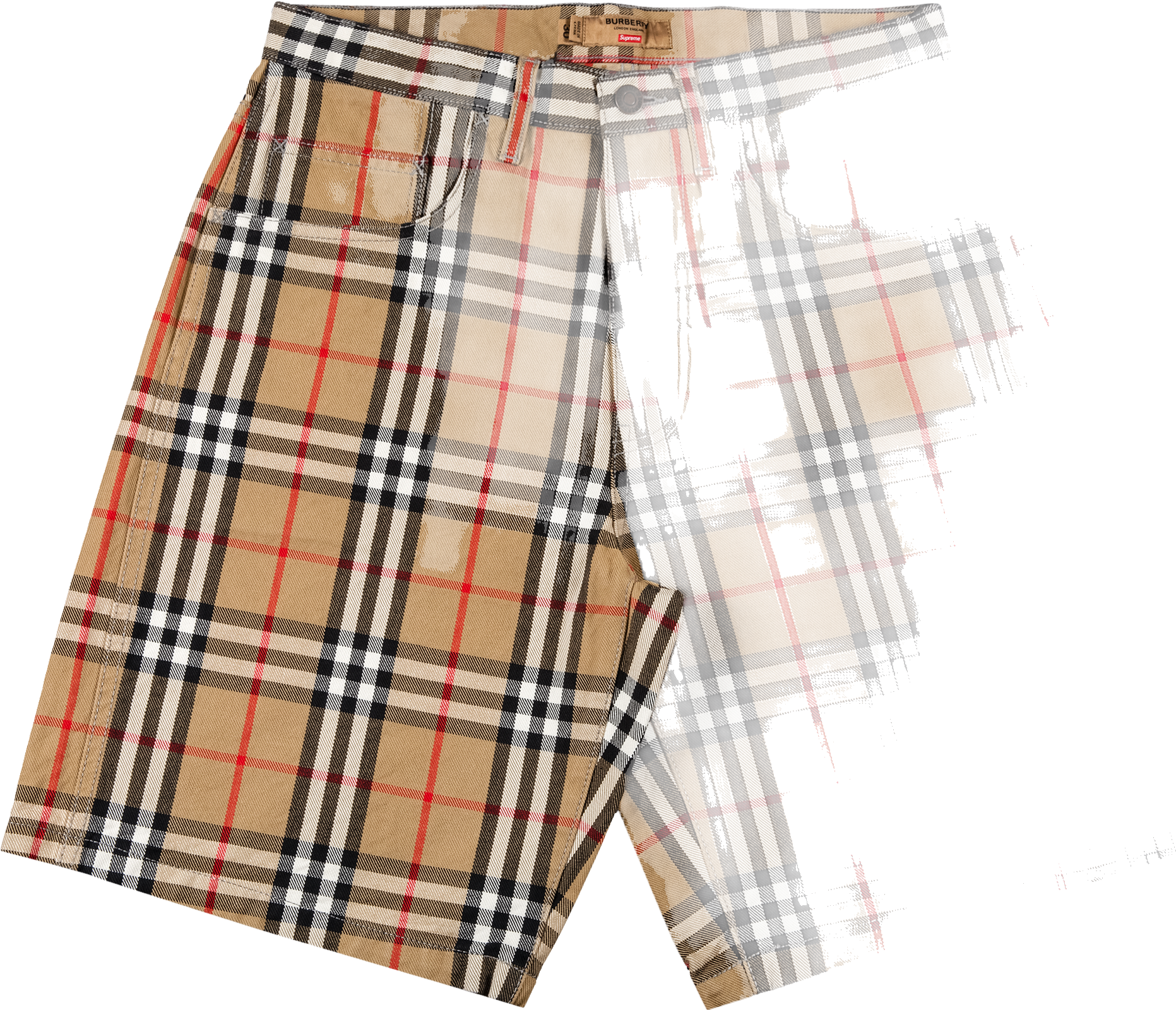 Supreme X Burberry Denim Shorts - Tan | Editorialist