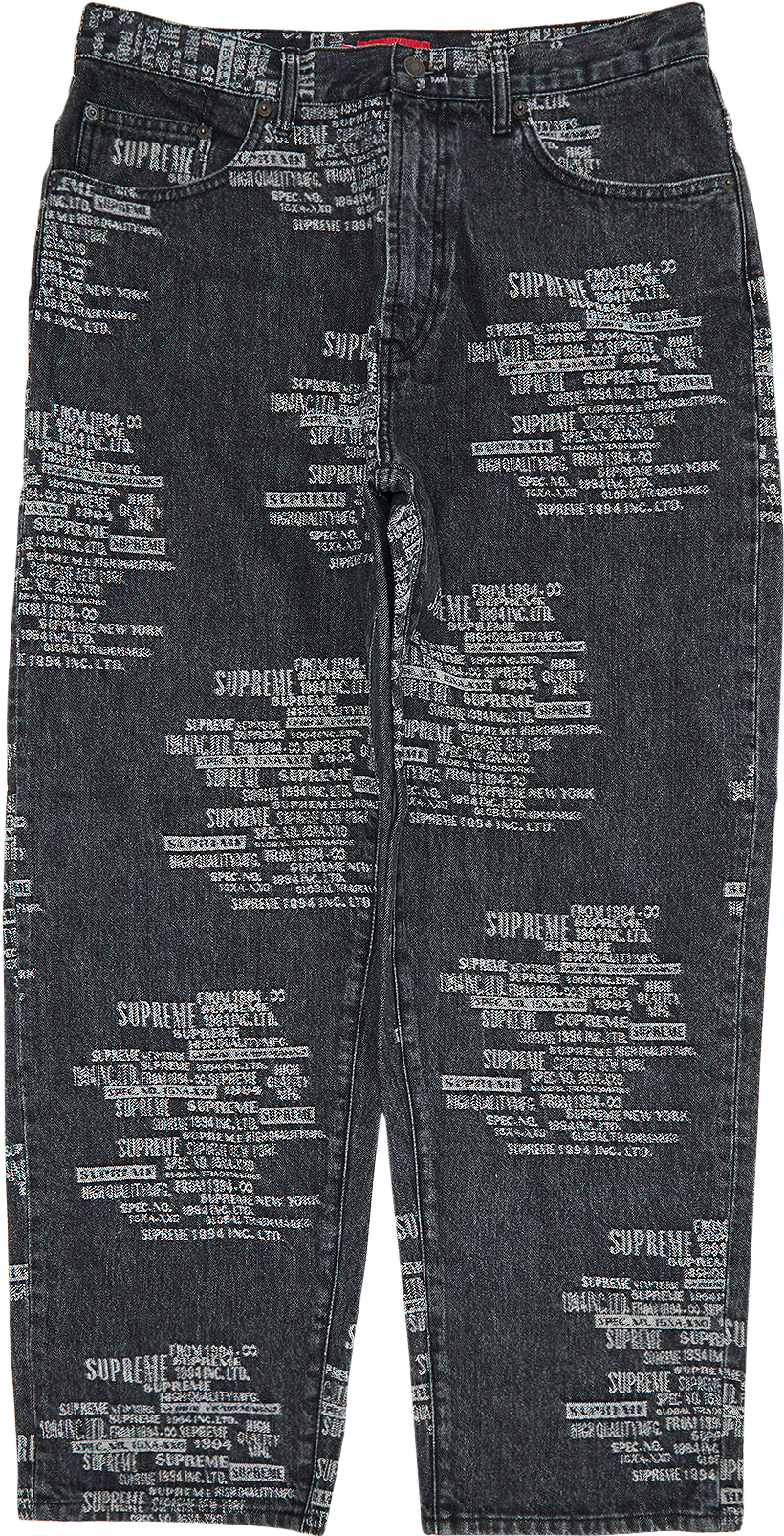 Supreme Trademark Jacquard Baggy Jean - Black | Editorialist