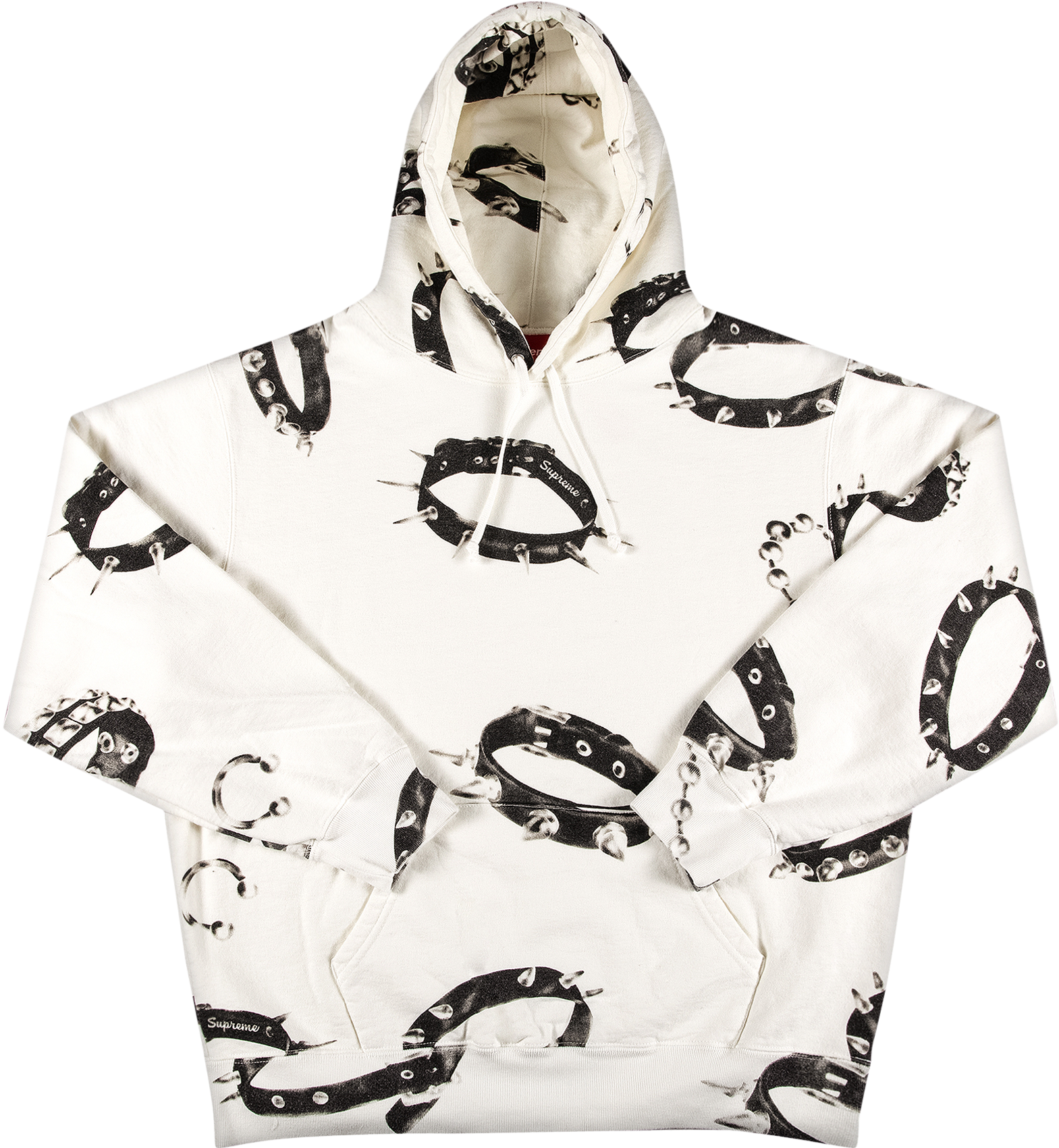 Supreme Studded Collars Hooded Sweatshirt - White | Editorialist