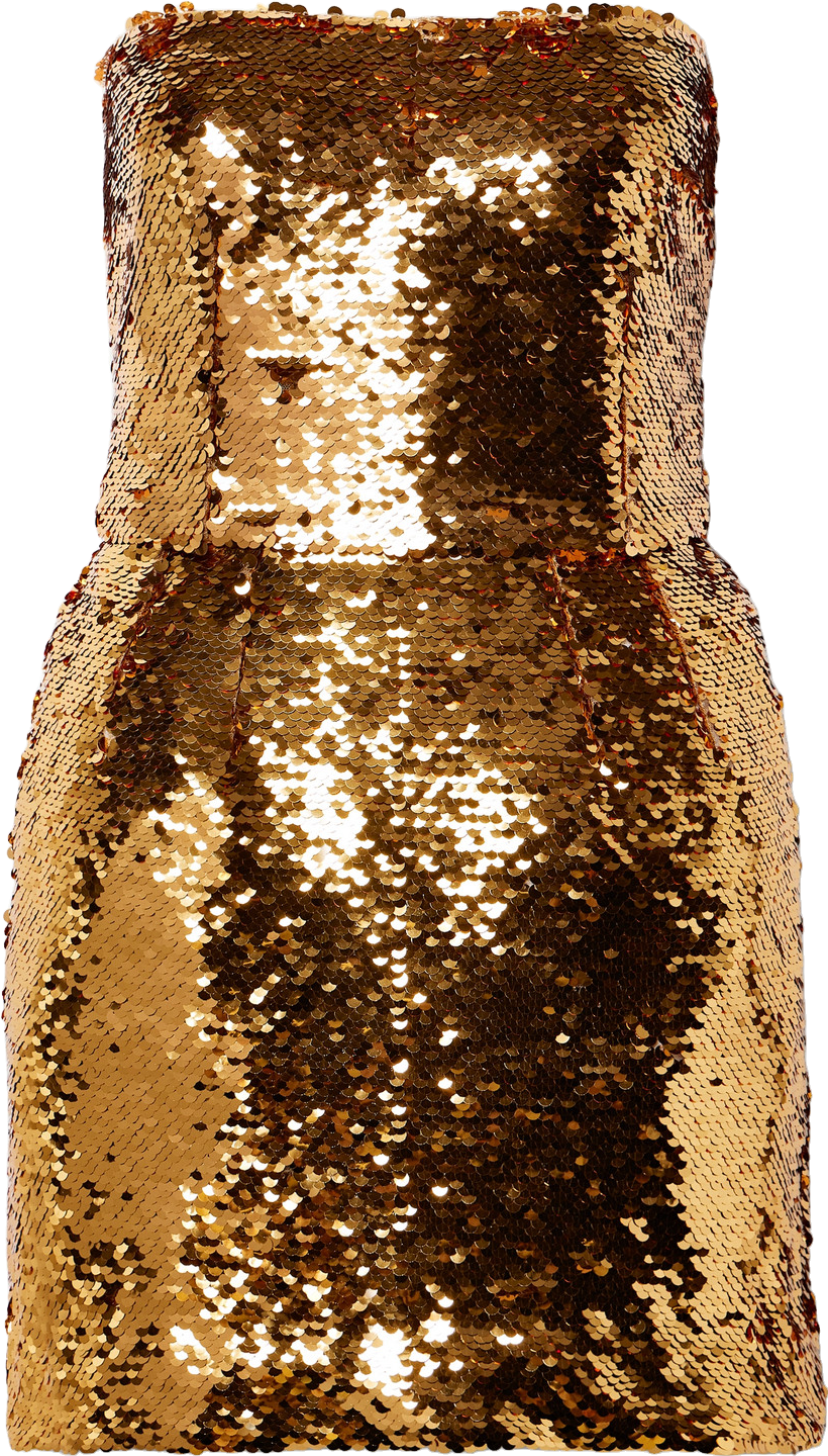 Buy Dolce & Gabbana Strapless Paillette-embellished Tulle Mini Dress - Gold  At 60% Off | Editorialist
