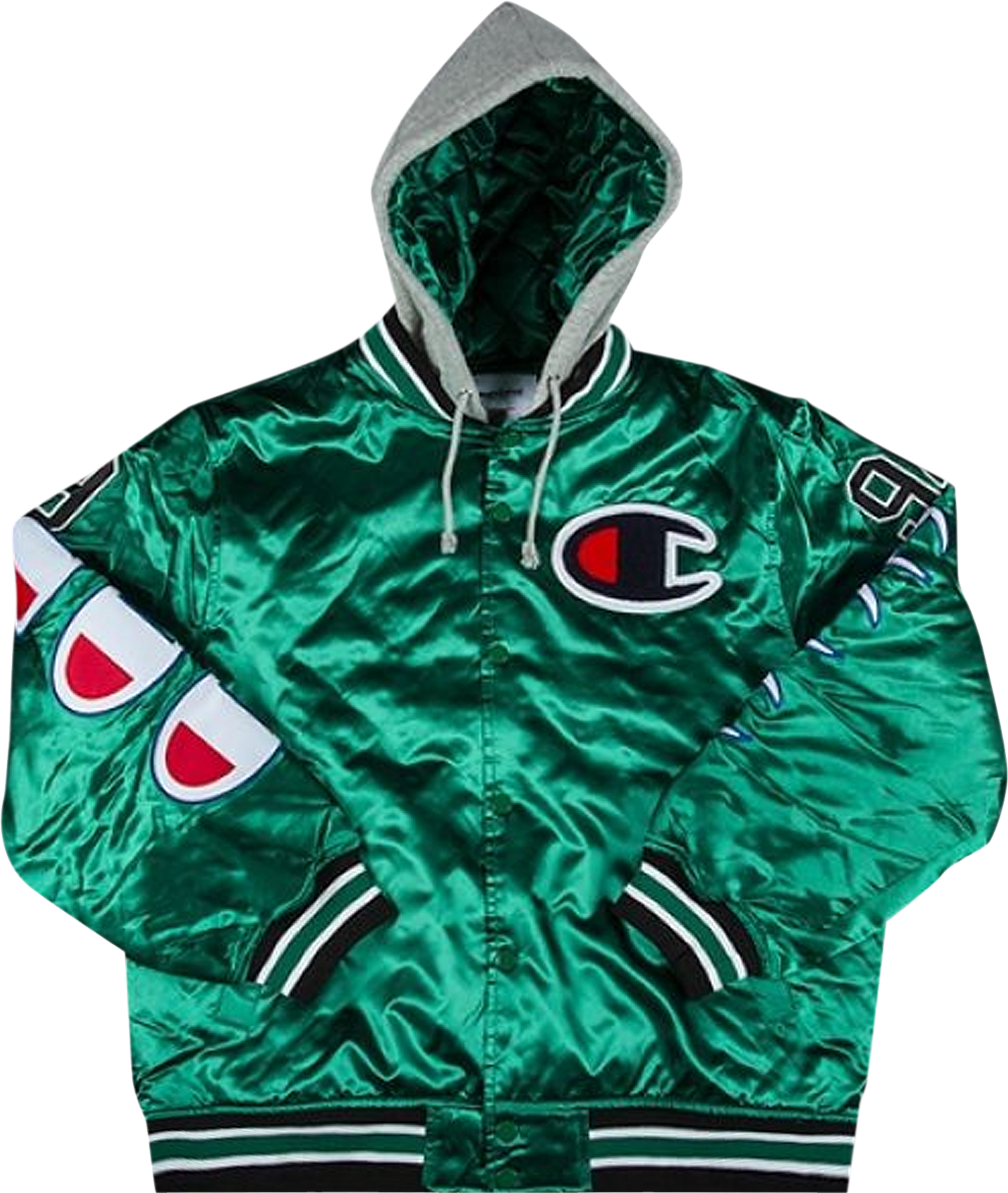 Supreme X Champion Hooded Varsity Jacket - Black | Editorialist