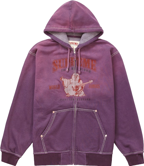 Supreme X True Religion Zip Up Hooded Sweatshirt - Red | Editorialist