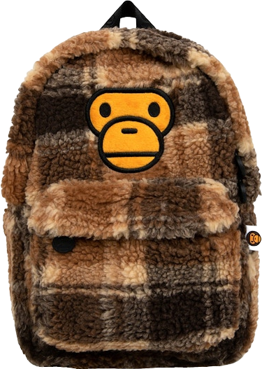 A Bathing Ape Baby Milo Mini Fur Check Backpack - Multicolor