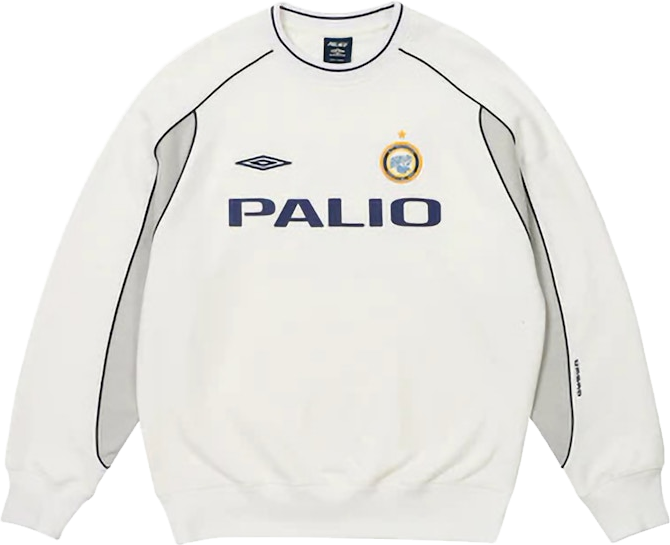 Palace X Umbro Warm Up Crew - White | Editorialist