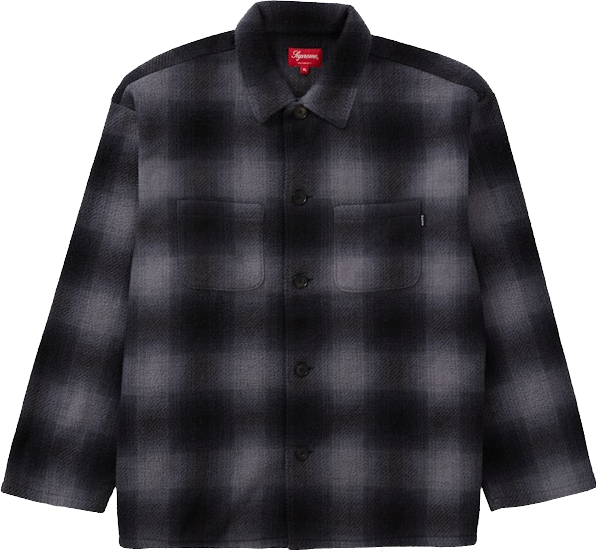 Supreme Shadow Plaid Fleece Shirt - Black | Editorialist