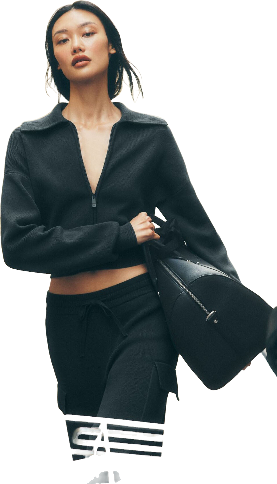 Alo Yoga Scholar Knit Cropped Full Zip Jacket In Black - 30% Off