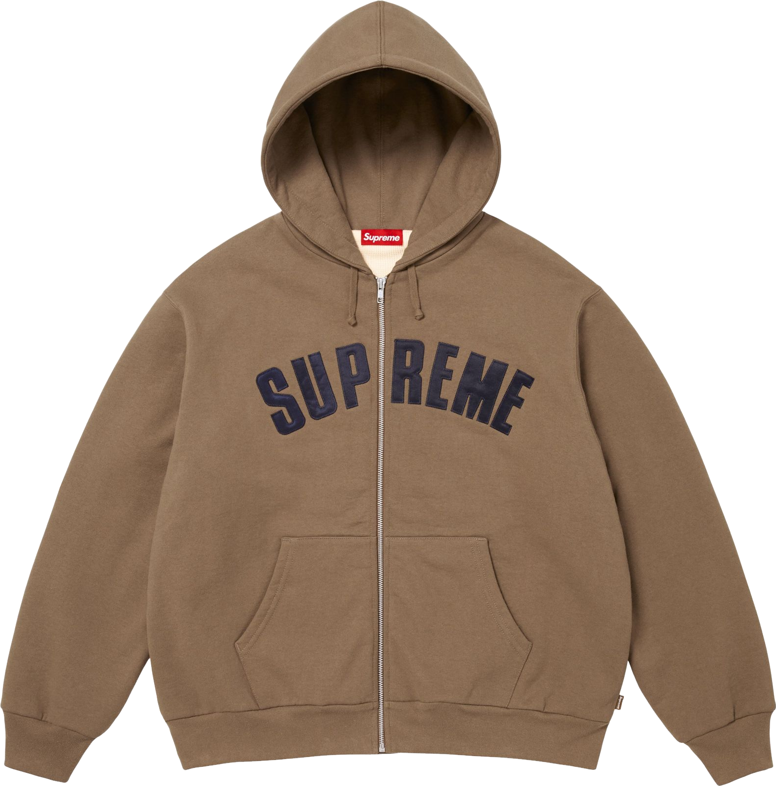 Supreme Arc Thermal Lined Zip Up Hooded Sweatshirt - Brown