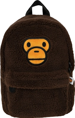 A BATHING APE Baby Milo Mini Fur Check Backpack - Multicolor