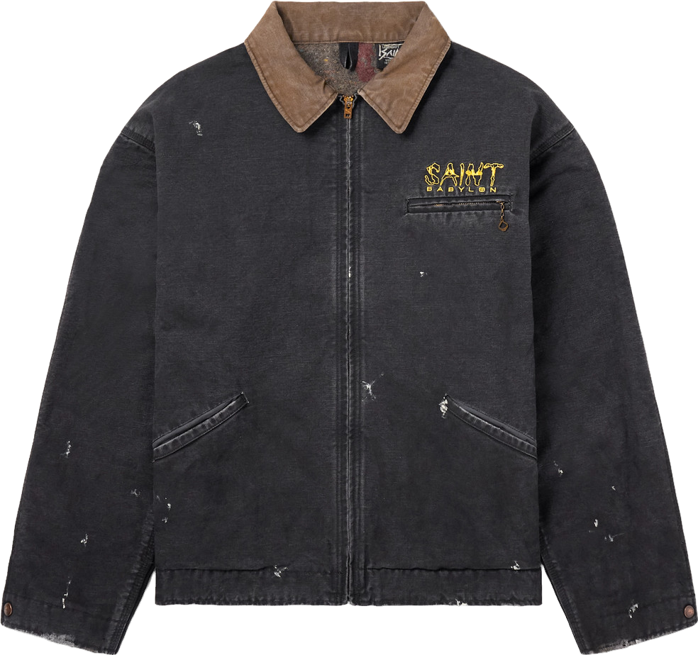Saint Mxxxxxx Babylon Detroit Logo-Embroidered Jacket In Black