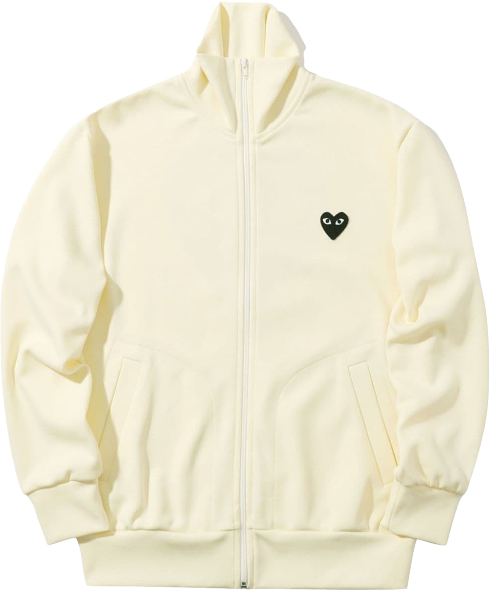 Play Comme Des Garcon Big Heart Zip-Up Sweatshirt - Neutrals