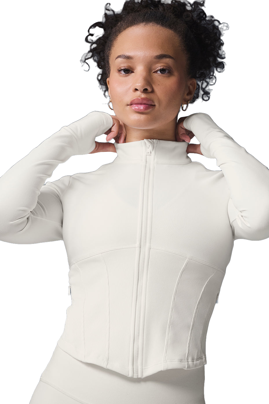 Alo Yoga Airbrush Corset Full Zip Jacket - White | Editorialist