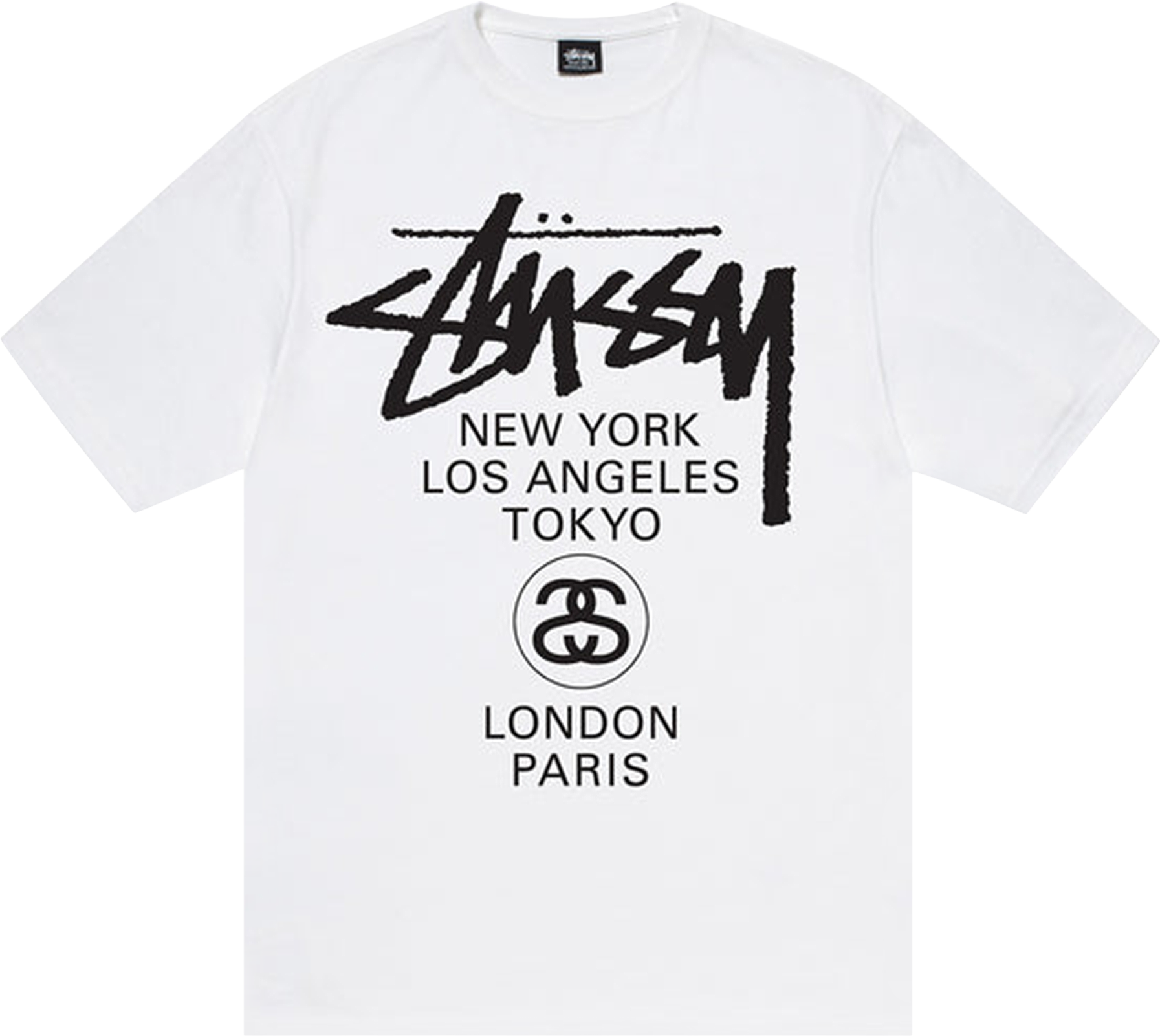 StüSsy World Tour Pigment Dyed T-Shirt - Cream | Editorialist