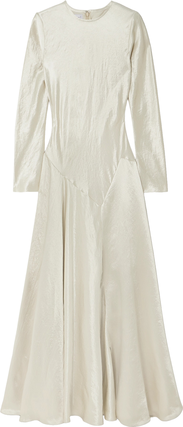 abadia yara paneled hammered satin maxi dress Abadia Yara Paneled Hammered-Satin Maxi Dress in Brown