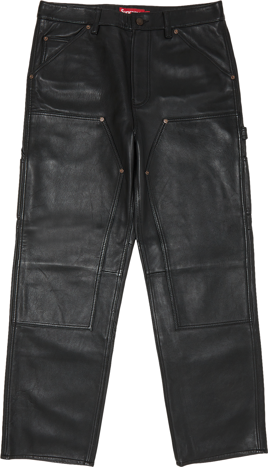 Supreme Leather Double Knee Painter Pant - Black | Editorialist