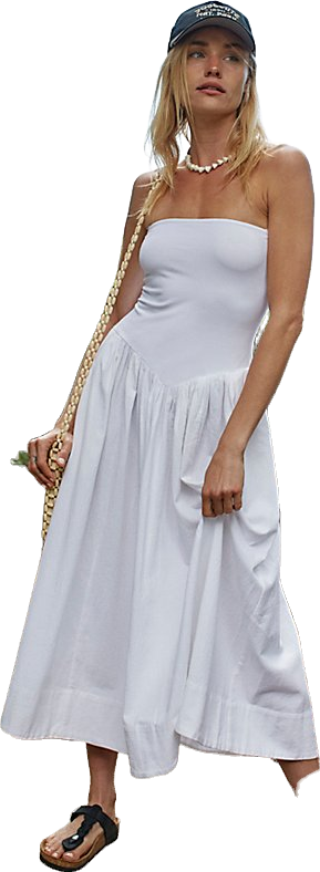 Free People Onda Drop-Waist Tube Midi Dress - Key Lime Pie | Editorialist Free People Onda Drop-Waist Tube Midi Dress - Key Lime Pie | Editorialist