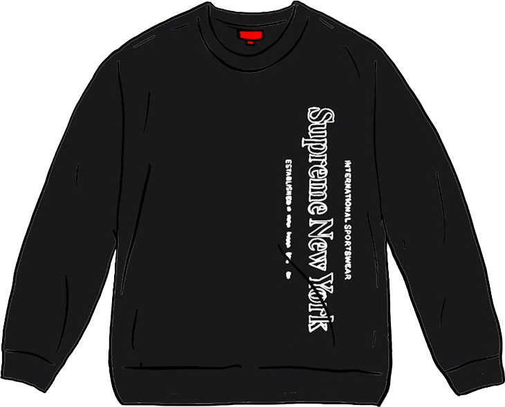 Supreme Side Logo Crewneck Sweatshirt - Black | Editorialist