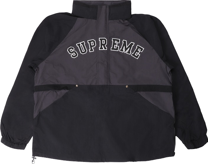 Supreme Small Box Half Zip Pullover - Black | Editorialist