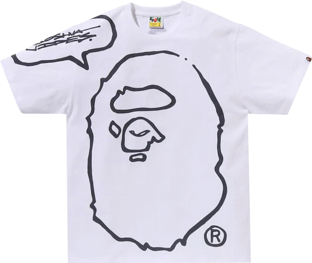 A Bathing Ape X Joshua Vides Ape Head Tee Shirt - White | Editorialist