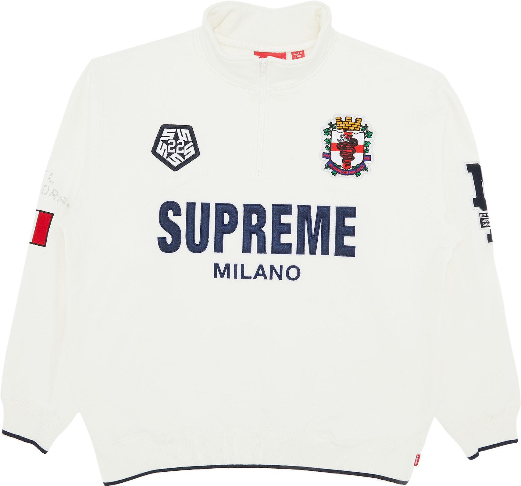 Supreme Milano Half Zip Pullover - White | Editorialist