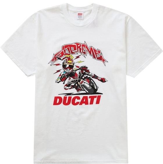 Supreme Ducati Bike Tee Shirt In White | Editorialist
