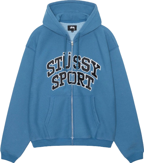 StüSsy Block Sport Zip Hoodie - Grey | Editorialist