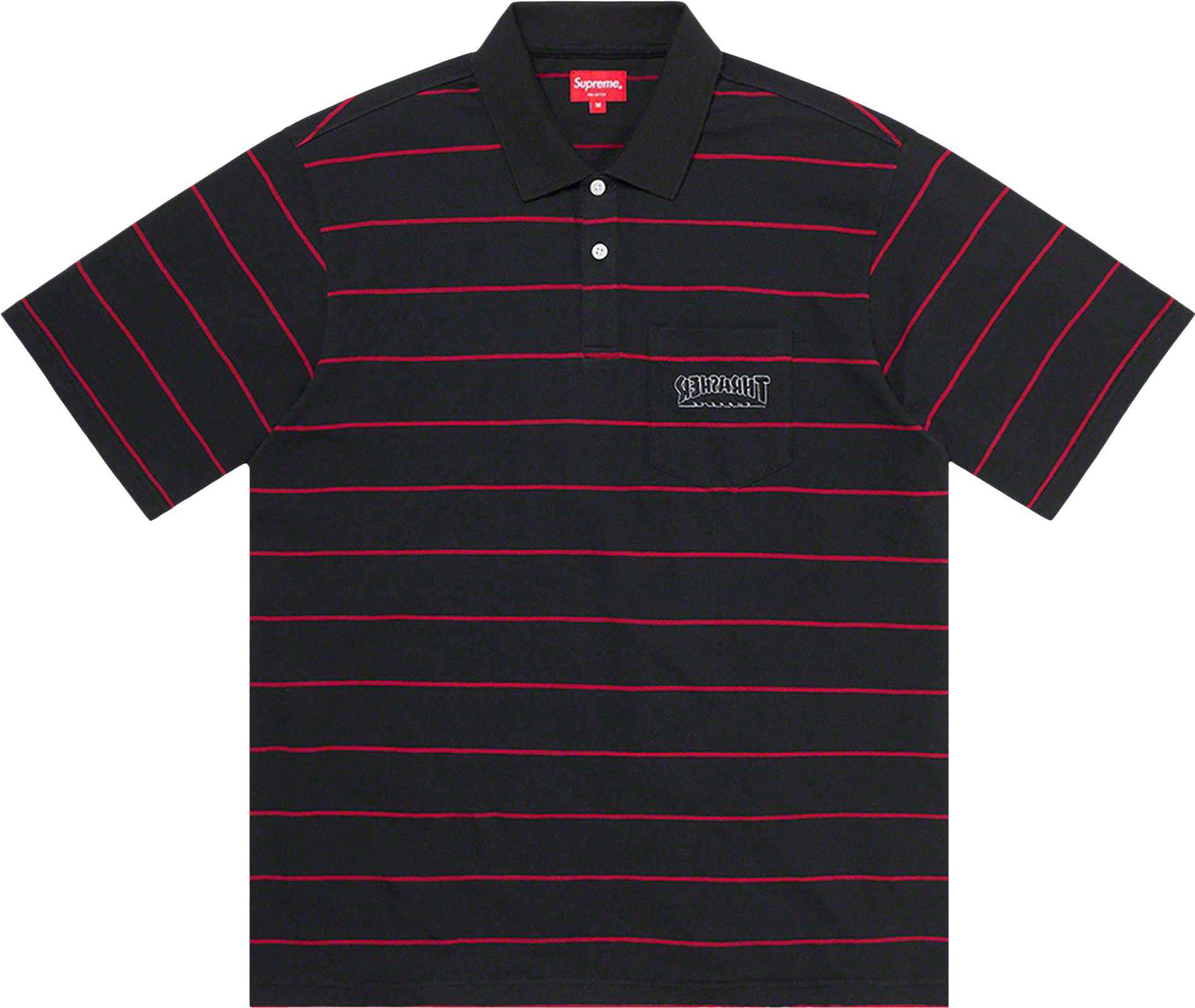 Supreme Striped Cursive Polo - Blue | Editorialist