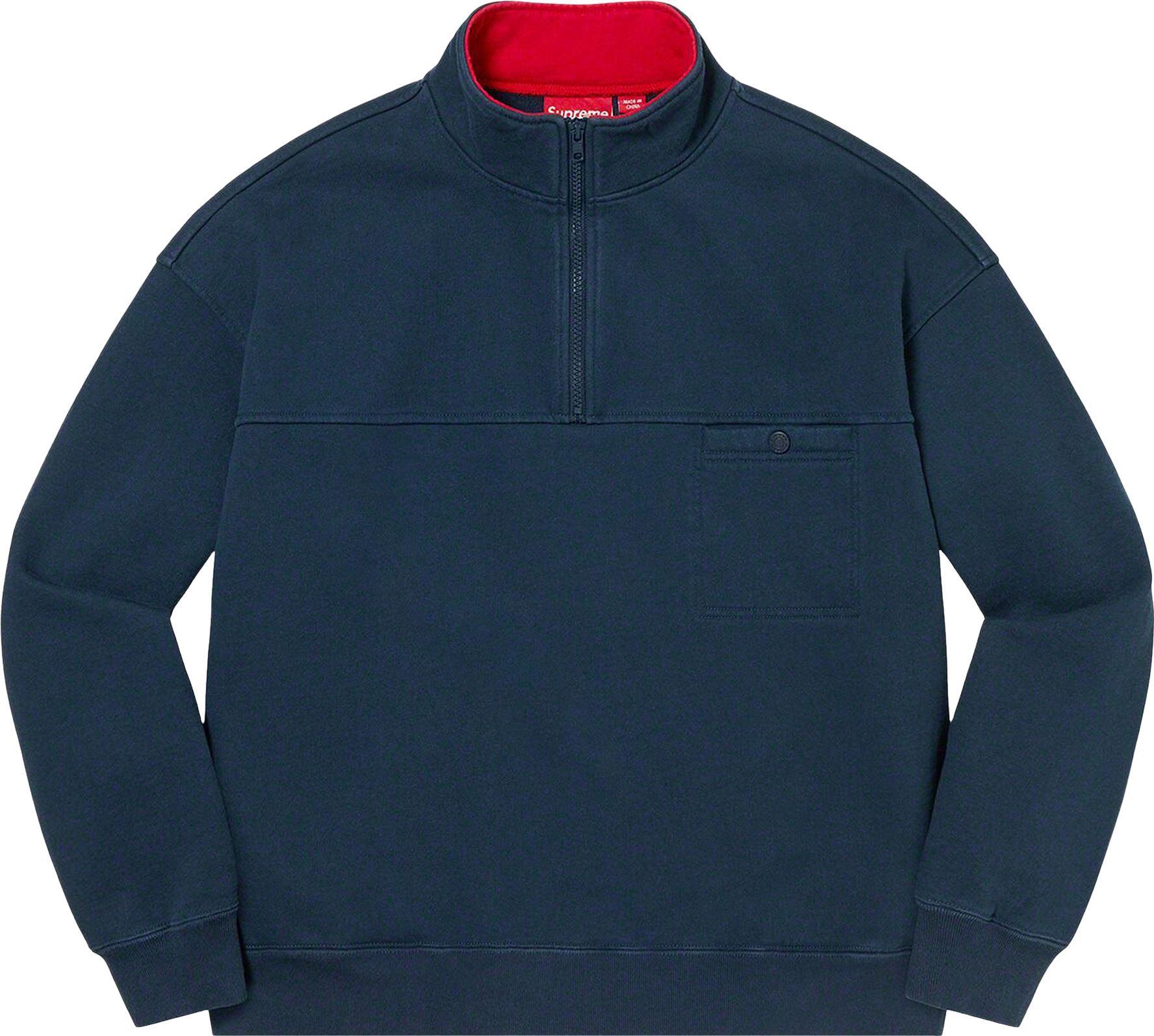 Supreme Small Box Half Zip Pullover - Black | Editorialist