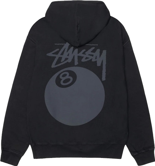 StüSsy 8 Ball Pigment Dyed Hoodie - Black | Editorialist