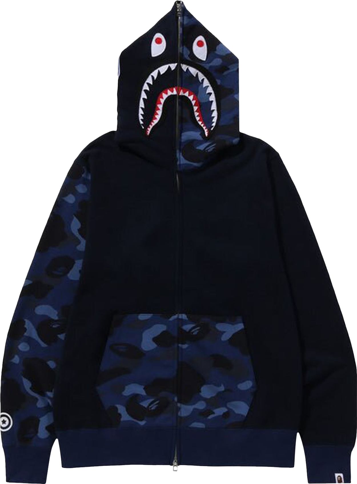 A Bathing Ape Color Camo Shark Full Zip Hoodie - Blue | Editorialist