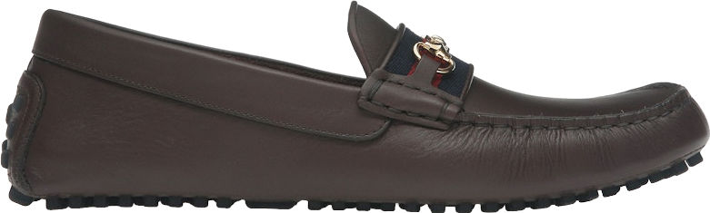 NWT Gucci Ayrton Webbing-Trim Horsebit Leather Driving Loafers Brown Mens US 12 Men main image 4