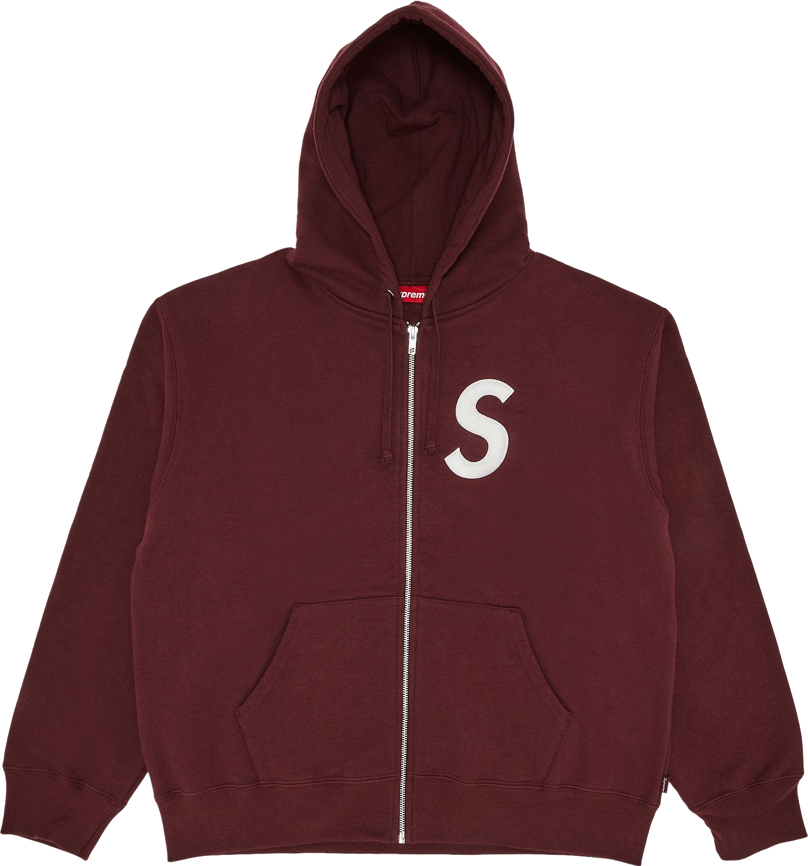 Supreme S Logo Zip Up Hooded Sweatshirt - Red | Editorialist