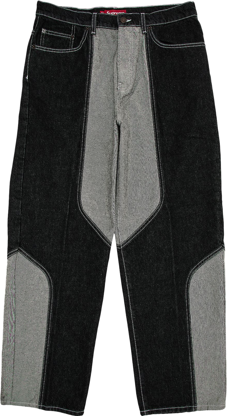 Supreme Paneled Stripe Baggy Jean - Black | Editorialist