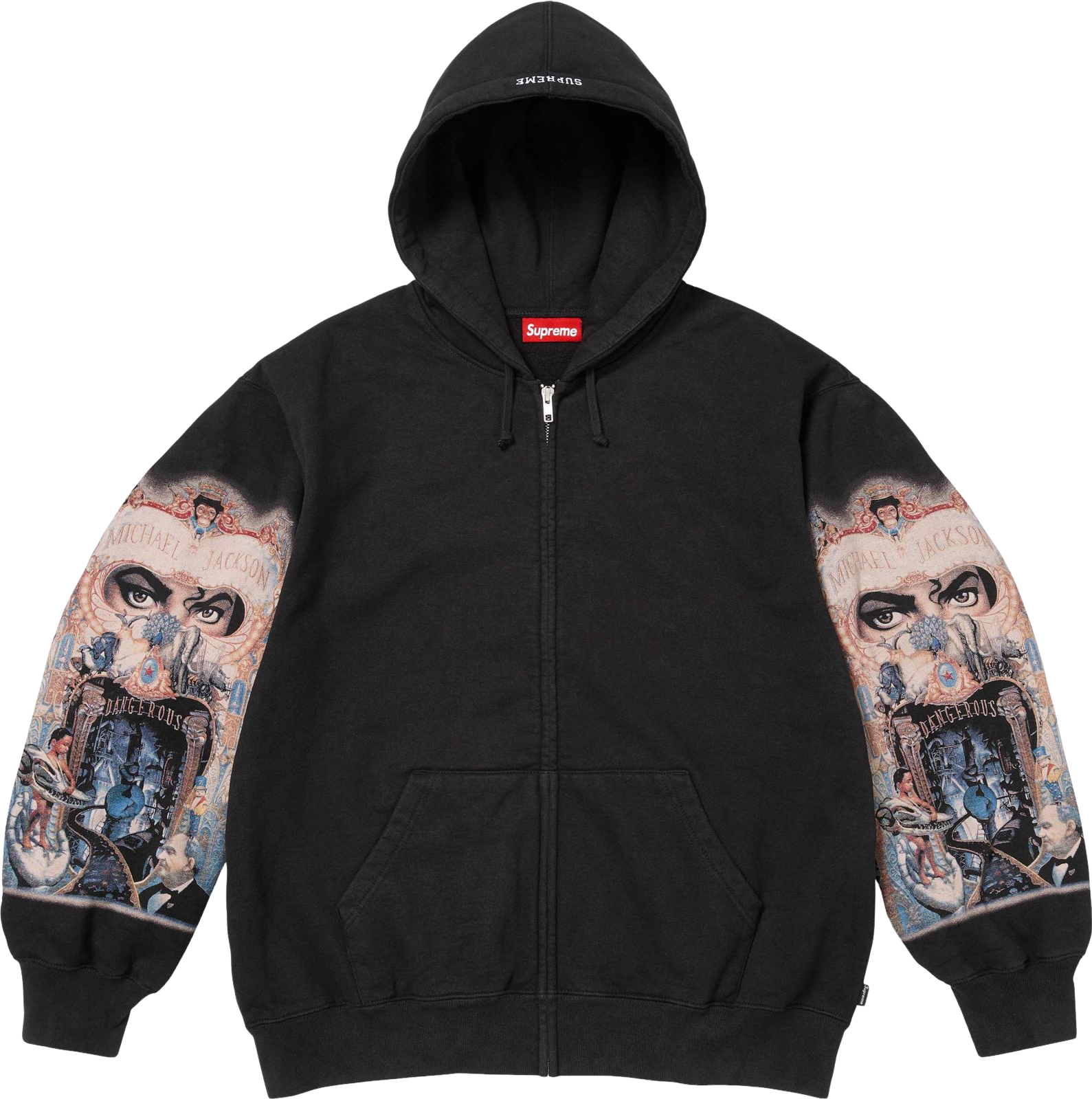 Supreme Michael Jackson Dangerous Zip Up Hooded Sweatshirt - Black