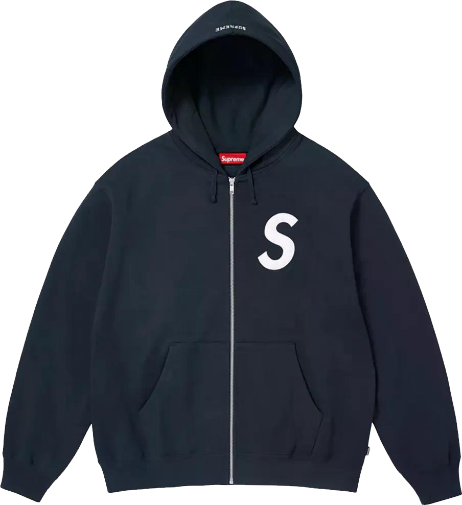 Supreme Logo Zip Up Hooded Sweatshirt - Black | Editorialist