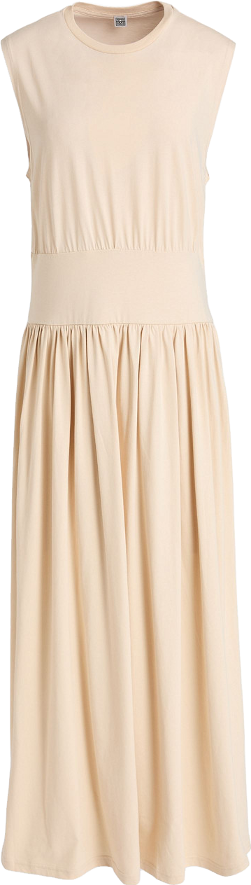 Toteme Gathered Cotton-Jersey Maxi Dress - Beige - 55% Off | Editorialist