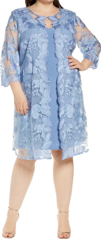 Alex Evenings Embroidered Lace Jacket Dress - Ice Sage | Editorialist Alex Evenings Embroidered Lace Jacket Dress - Ice Sage | Editorialist
