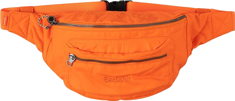 Supreme X Barbour Waxed Cotton Belt Bag - Orange | Editorialist