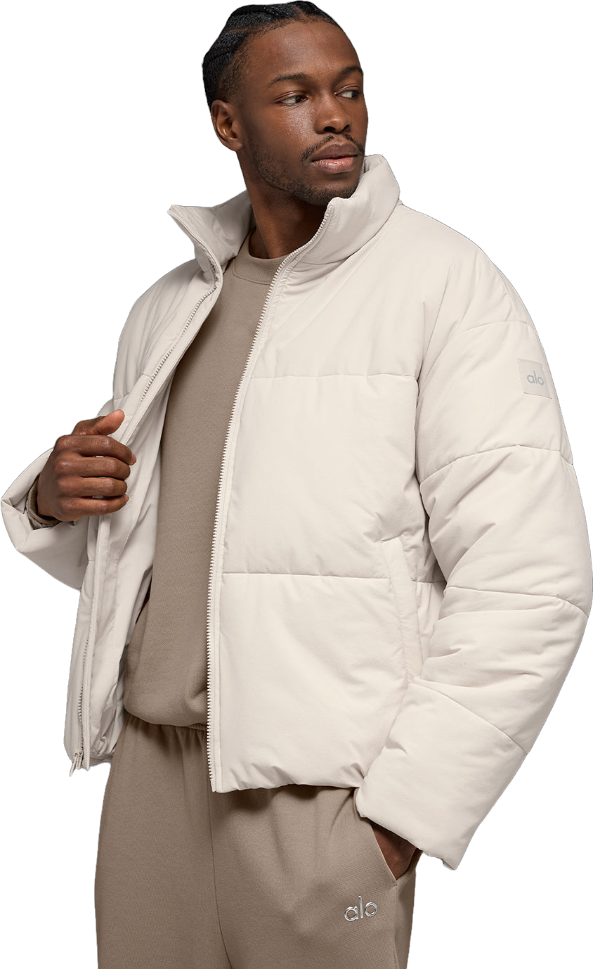 Alo Yoga Crinkle Nylon Hooded Stage Puffer Jacket - Black