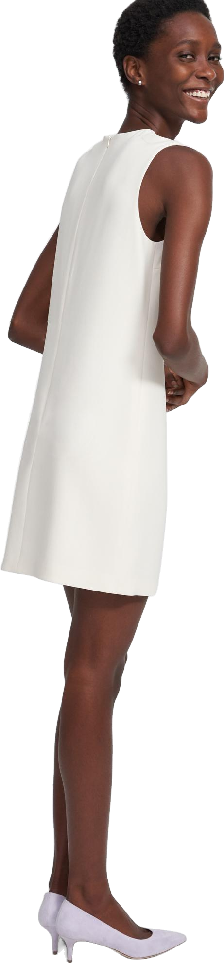Theory Easy Shift Dress In Crepe - White - 16