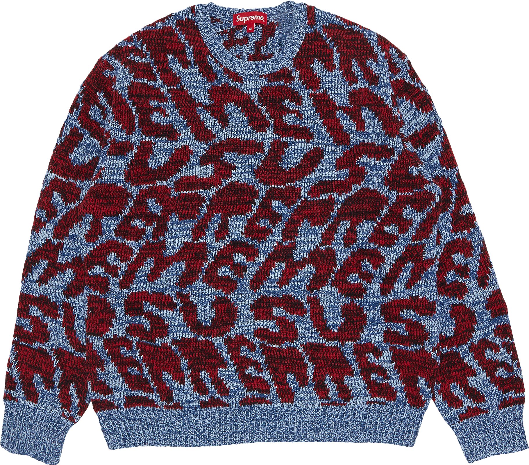 Supreme Stacked Crewneck Sweater - Blue | Editorialist